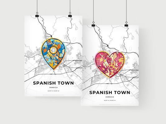 Spanish Town Jamaica art print for couples