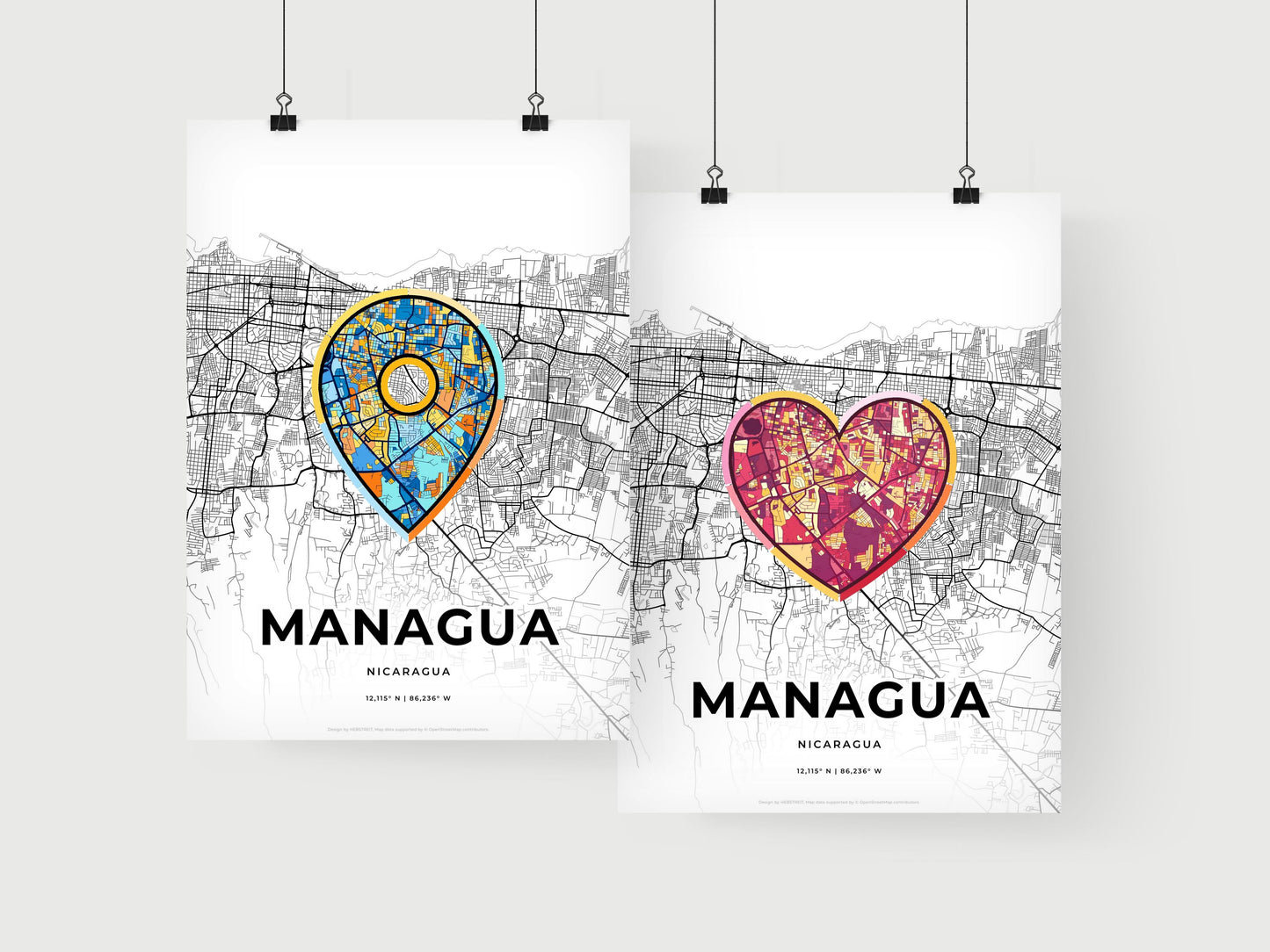 Managua Nicaragua art print for couples