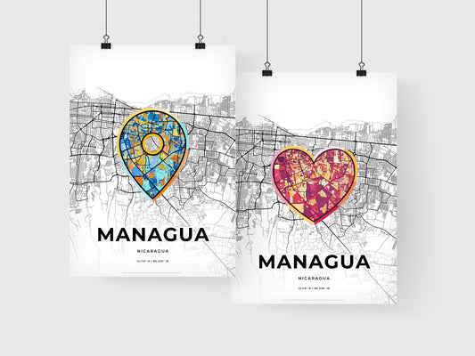 Managua Nicaragua art print for couples