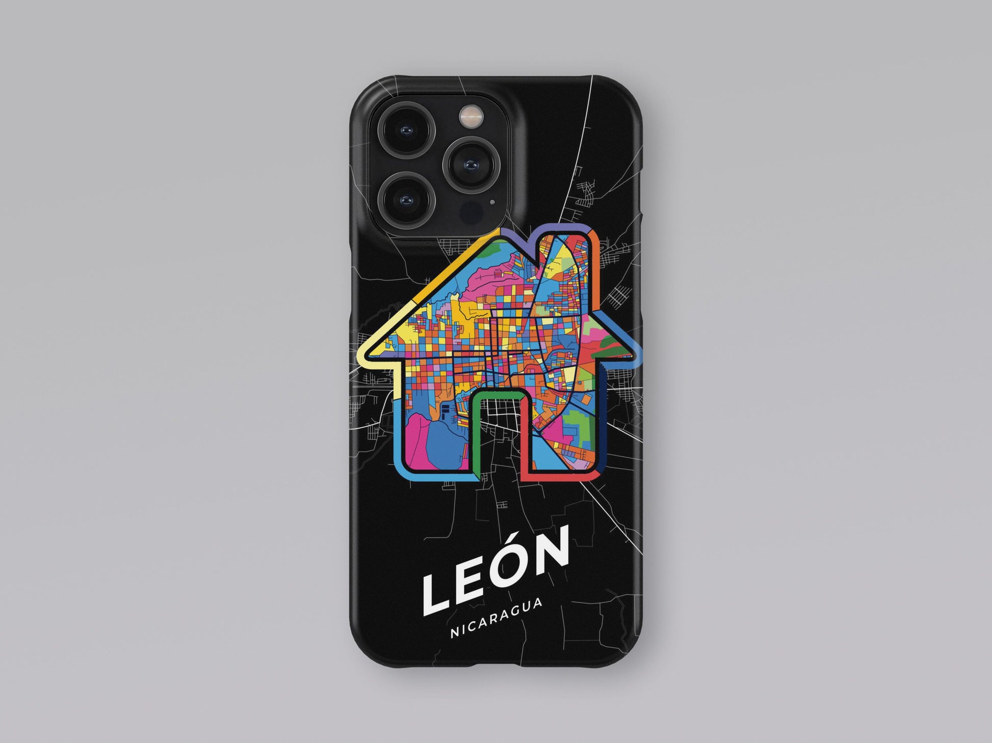 León Nicaragua slim phone case with colorful icon. Birthday, wedding or housewarming gift. Couple match cases. 3