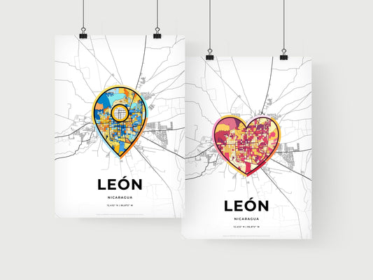 León Nicaragua art print for couples