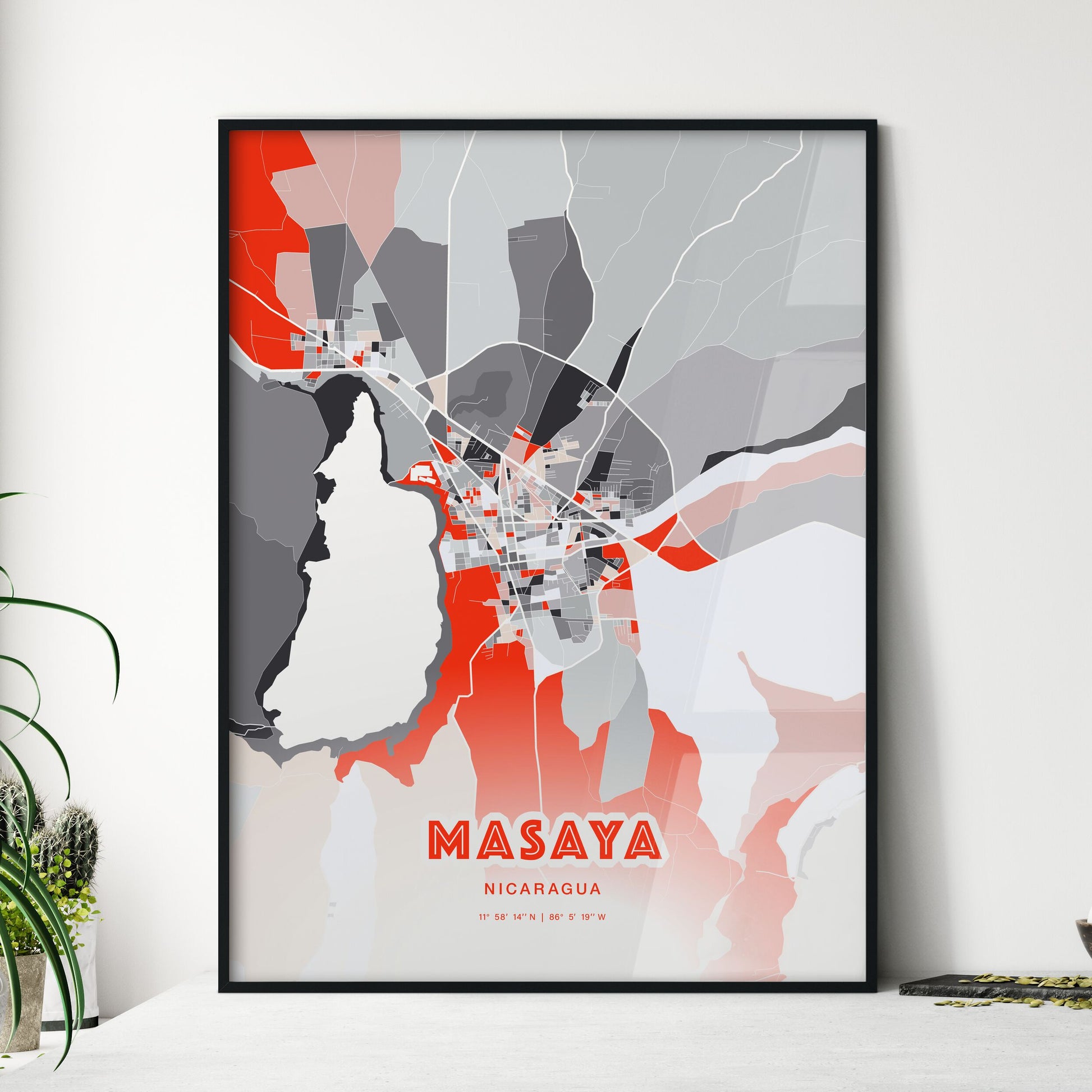 Colorful MASAYA NICARAGUA Fine Art Map Modern
