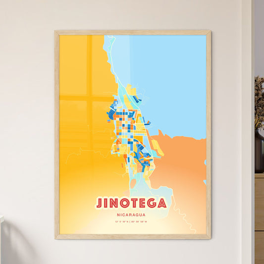 Colorful JINOTEGA NICARAGUA Fine Art Map Blue Orange