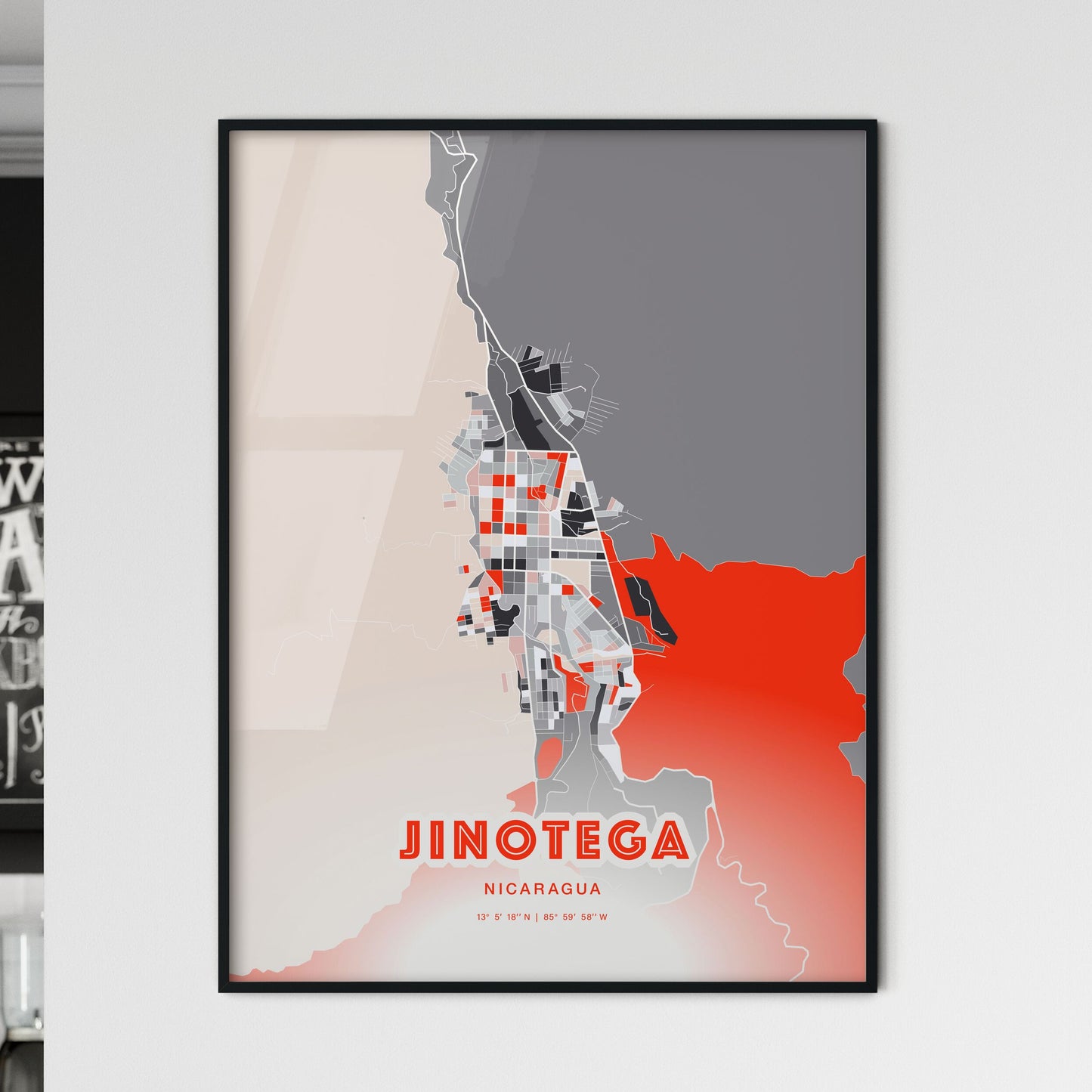 Colorful JINOTEGA NICARAGUA Fine Art Map Modern