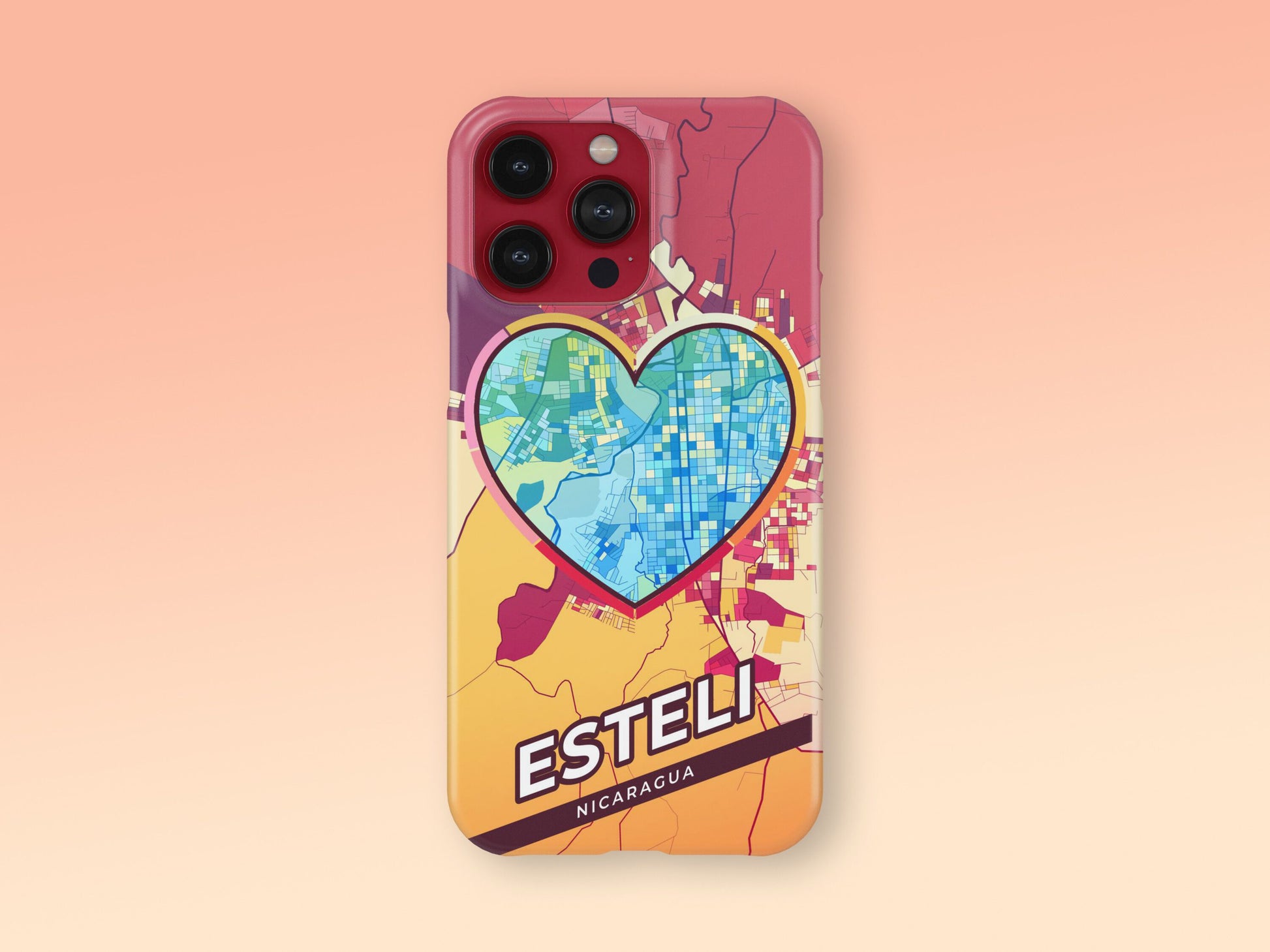Esteli Nicaragua slim phone case with colorful icon. Birthday, wedding or housewarming gift. Couple match cases. 2