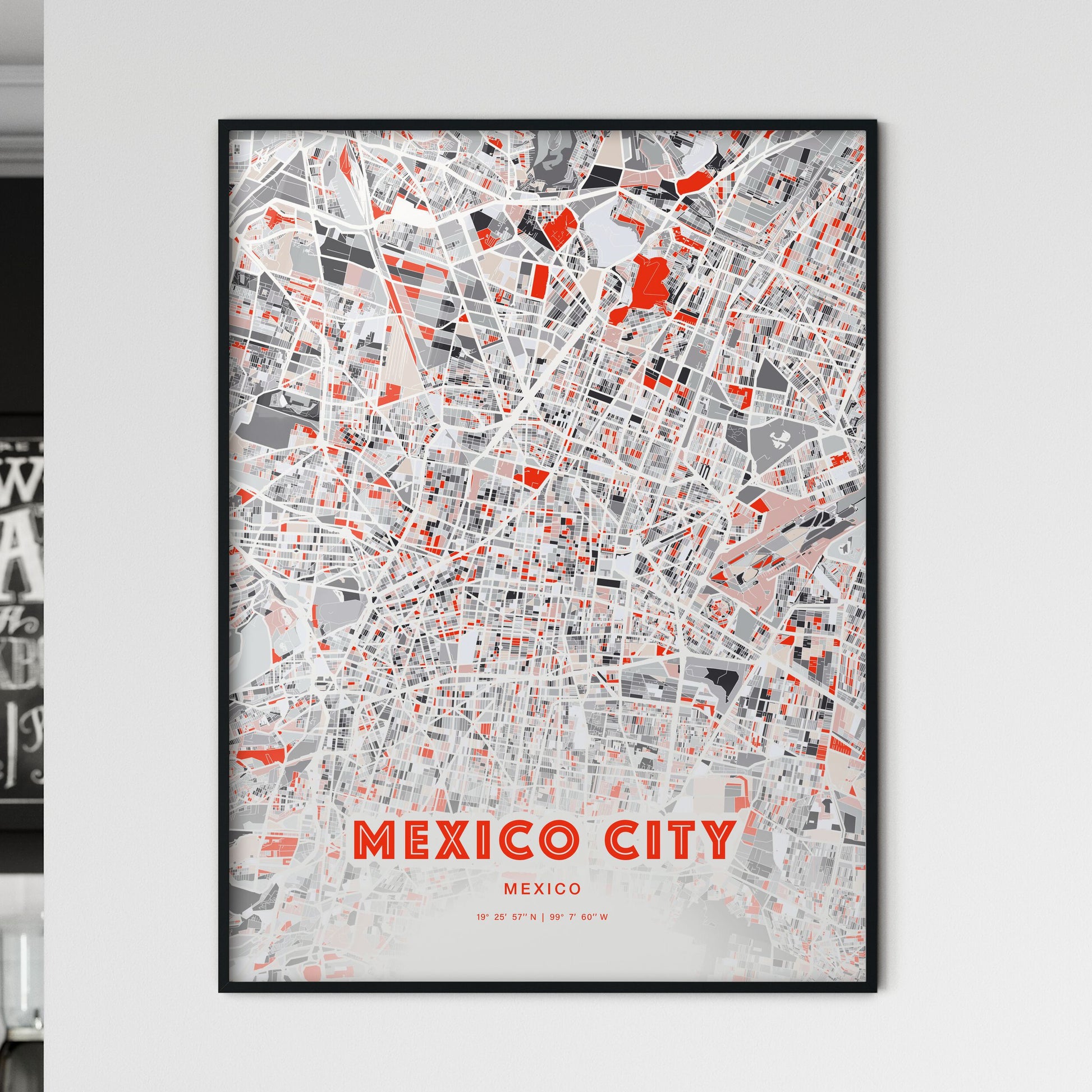 Colorful MEXICO CITY MEXICO Fine Art Map Modern