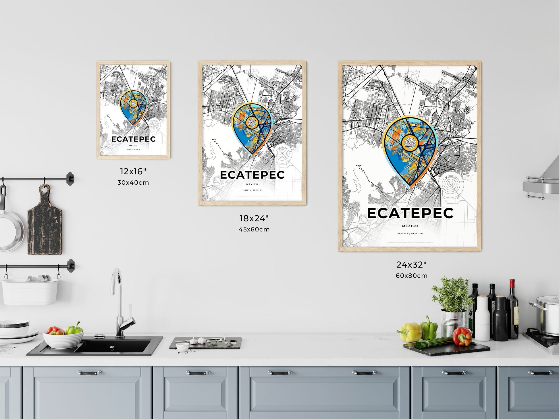 Ecatepec Mexico art map size chart