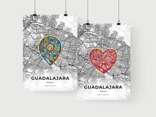 Guadalajara Mexico art print for couples