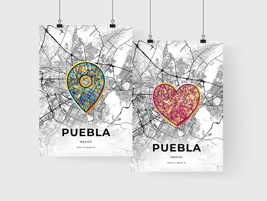 Puebla Mexico art print for couples