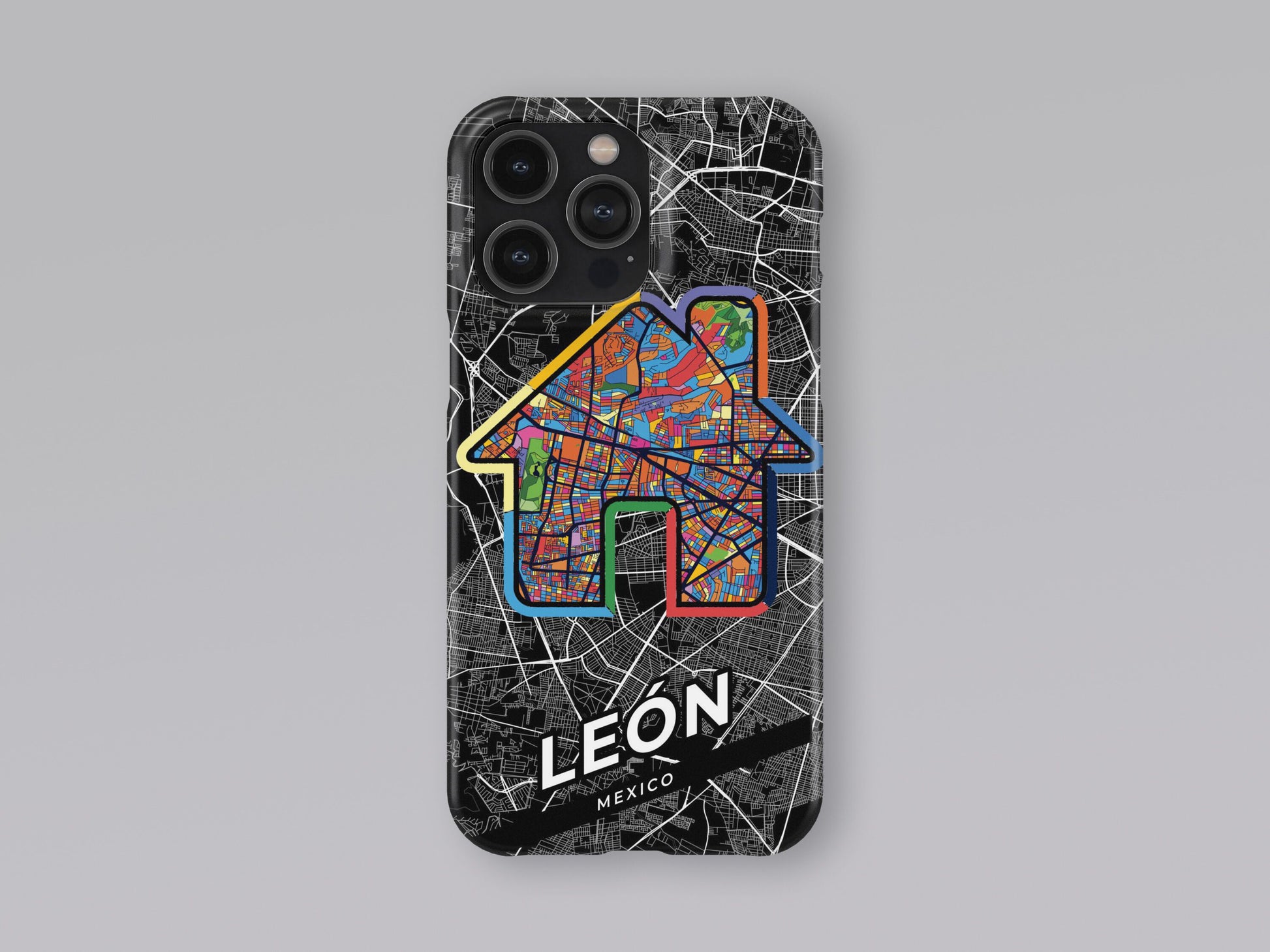 León Mexico slim phone case with colorful icon. Birthday, wedding or housewarming gift. Couple match cases. 3