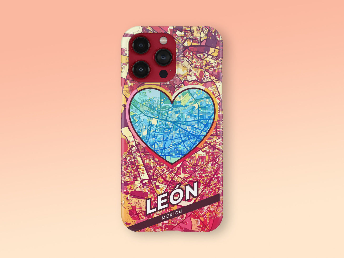 León Mexico slim phone case with colorful icon. Birthday, wedding or housewarming gift. Couple match cases. 2