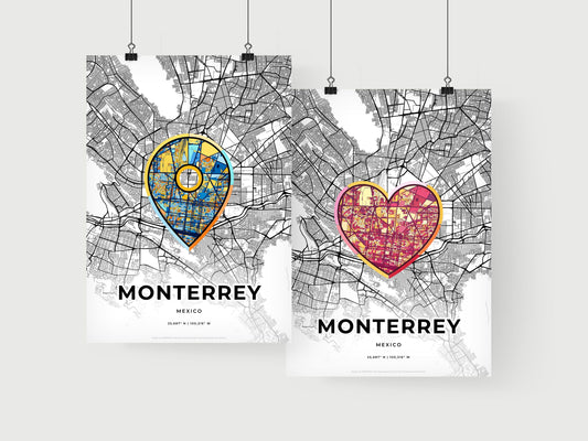 Monterrey Mexico art print for couples