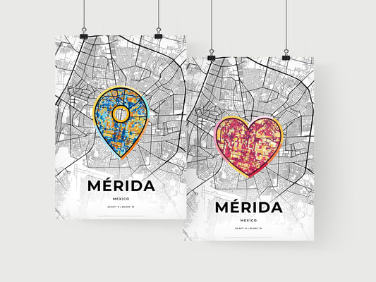 Mérida Mexico art print for couples