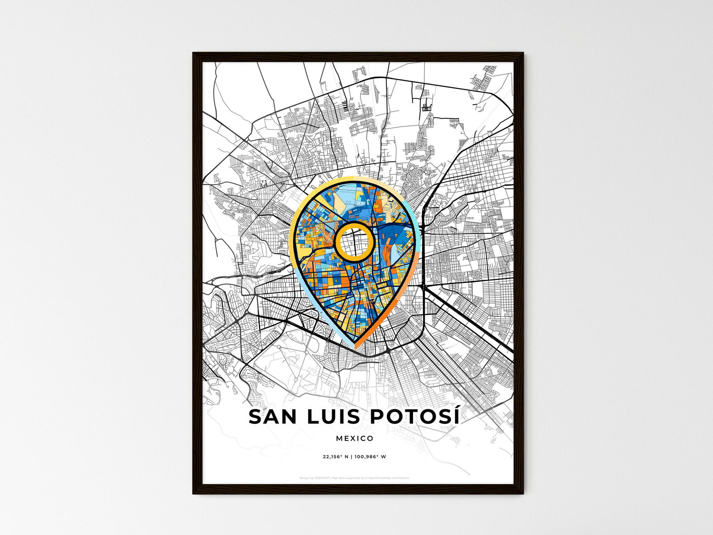 SAN LUIS POTOSÍ MEXICO minimal art map with a colorful icon. Style 1