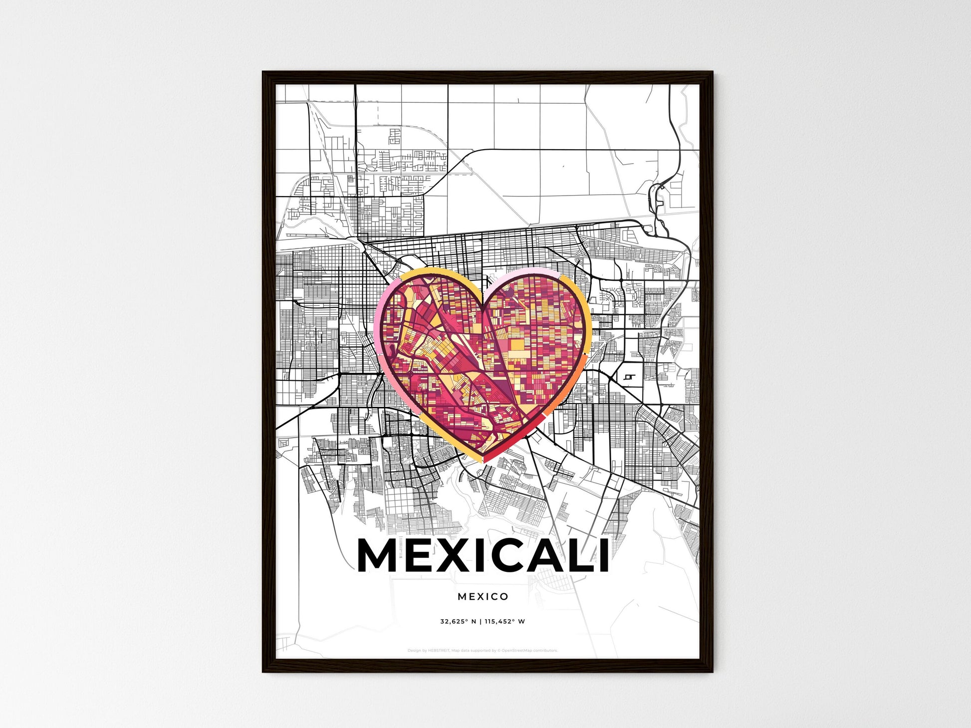 MEXICALI MEXICO minimal art map with a colorful icon. Style 2