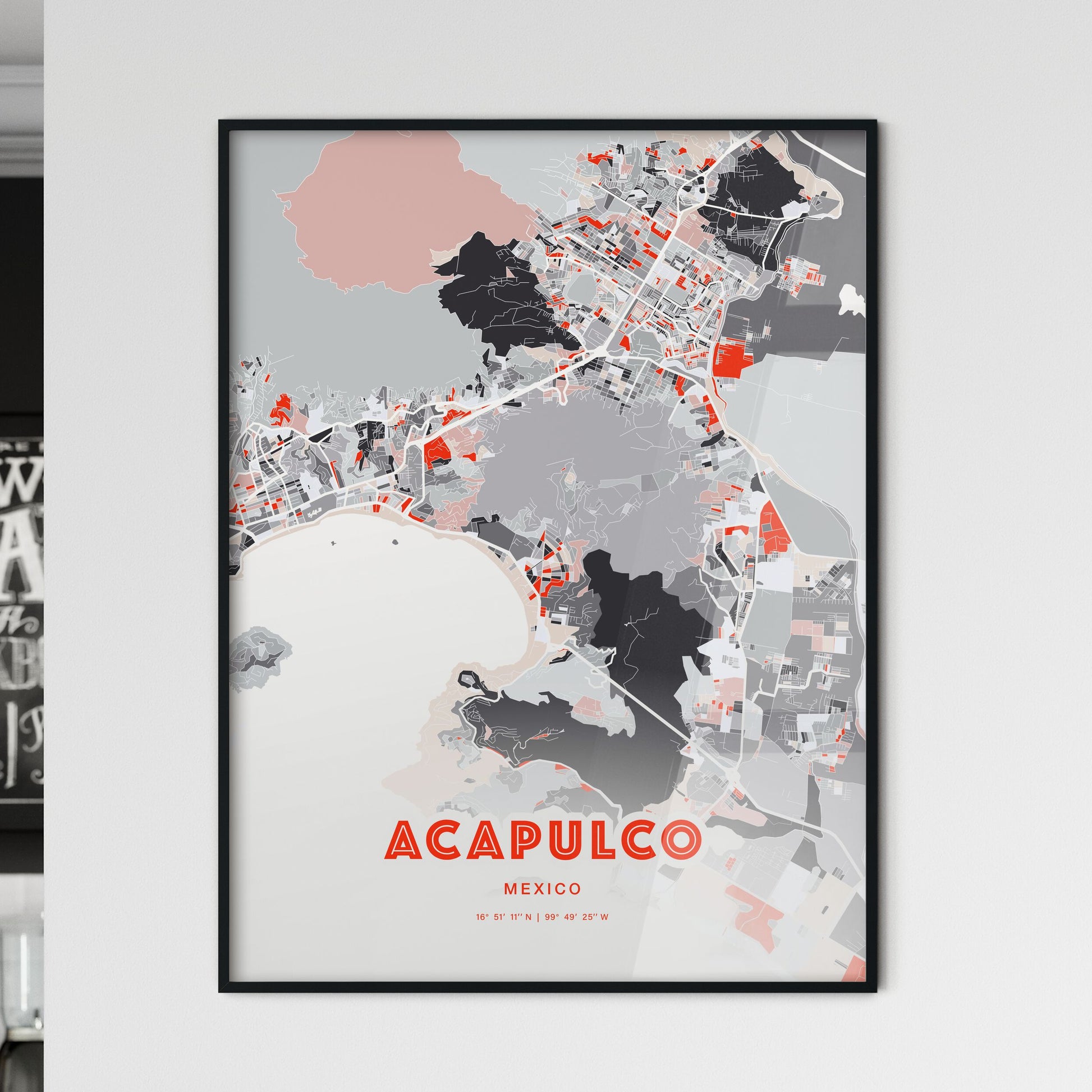 Colorful ACAPULCO MEXICO Fine Art Map Modern