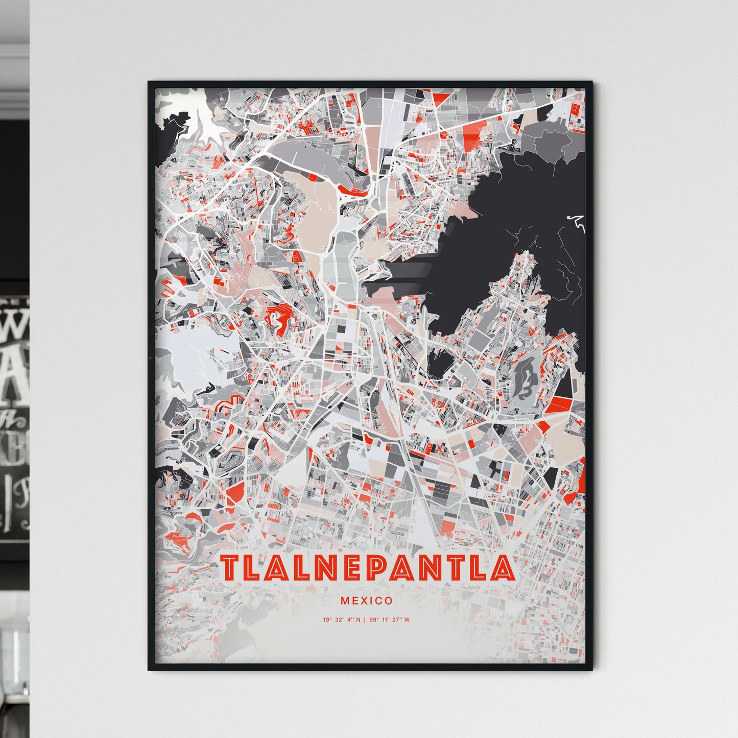 Colorful TLALNEPANTLA MEXICO Fine Art Map Modern