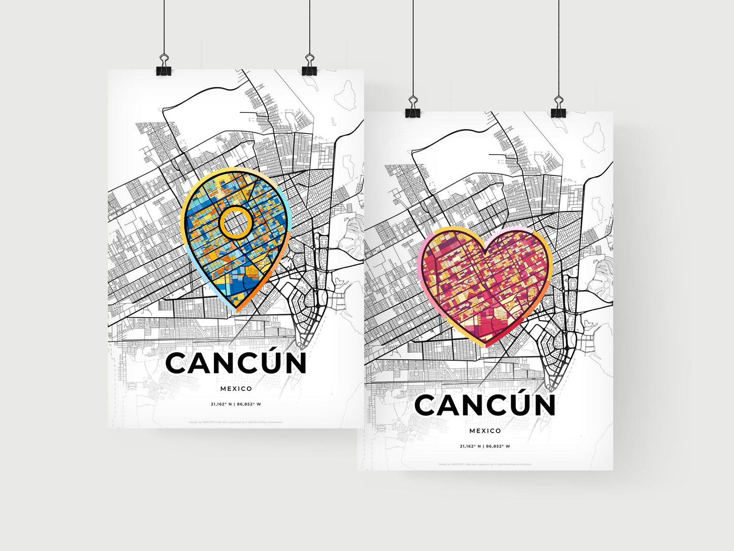 Cancún Mexico art print for couples