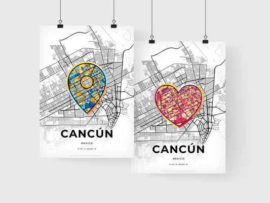 Cancún Mexico art print for couples
