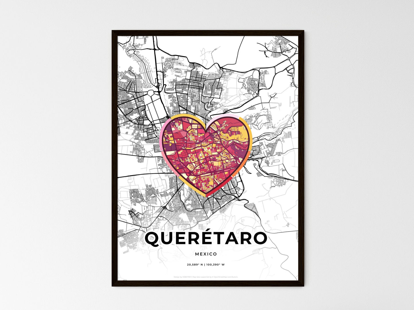 QUERÉTARO MEXICO minimal art map with a colorful icon. Style 2