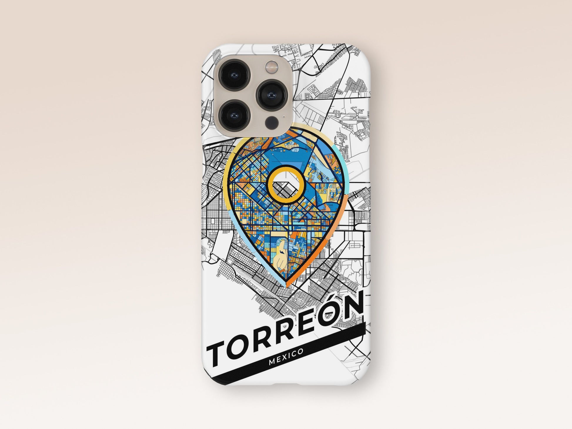 Torreón Mexico slim phone case with colorful icon 1