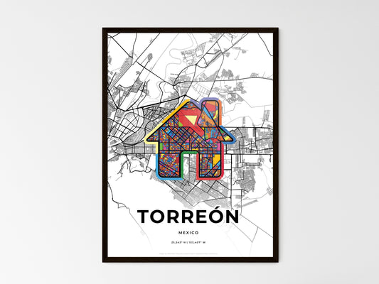Torreón Mexico wedding art map with home icon