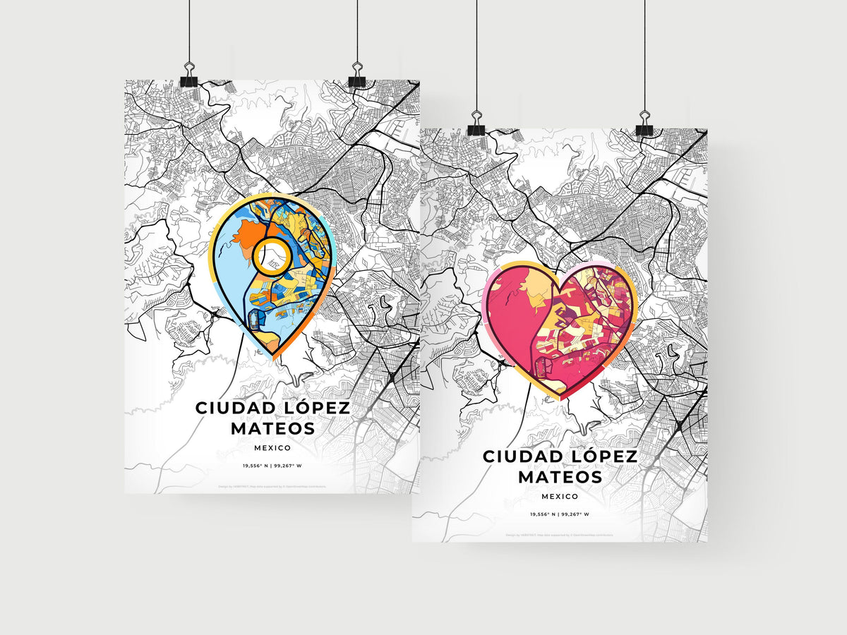 Ciudad López Mateos Mexico art print for couples