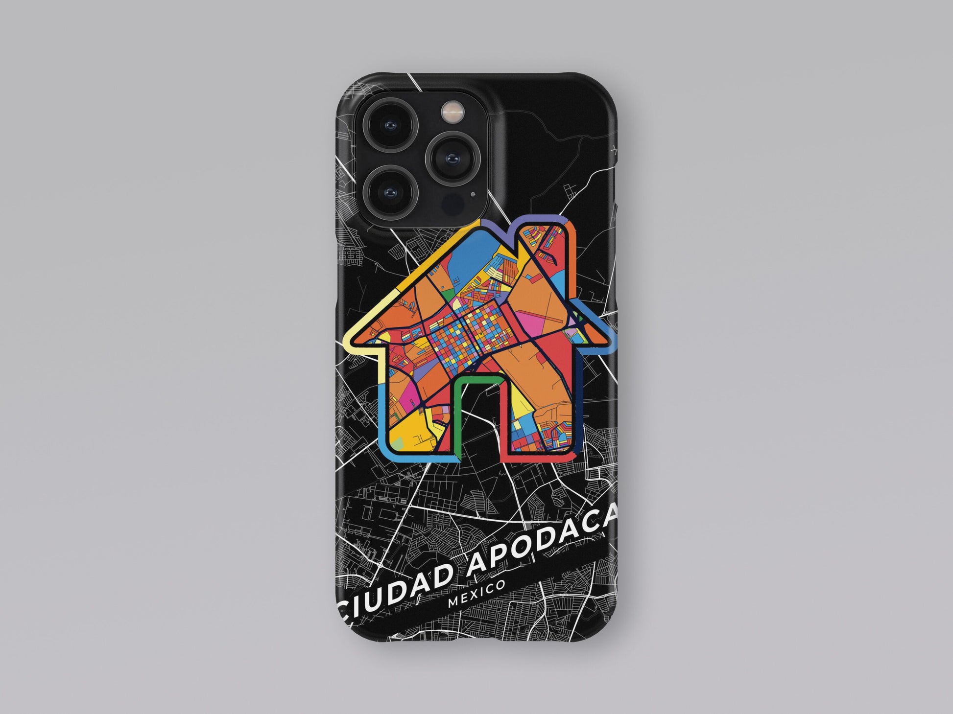 Ciudad Apodaca Mexico slim phone case with colorful icon. Birthday, wedding or housewarming gift. Couple match cases. 3