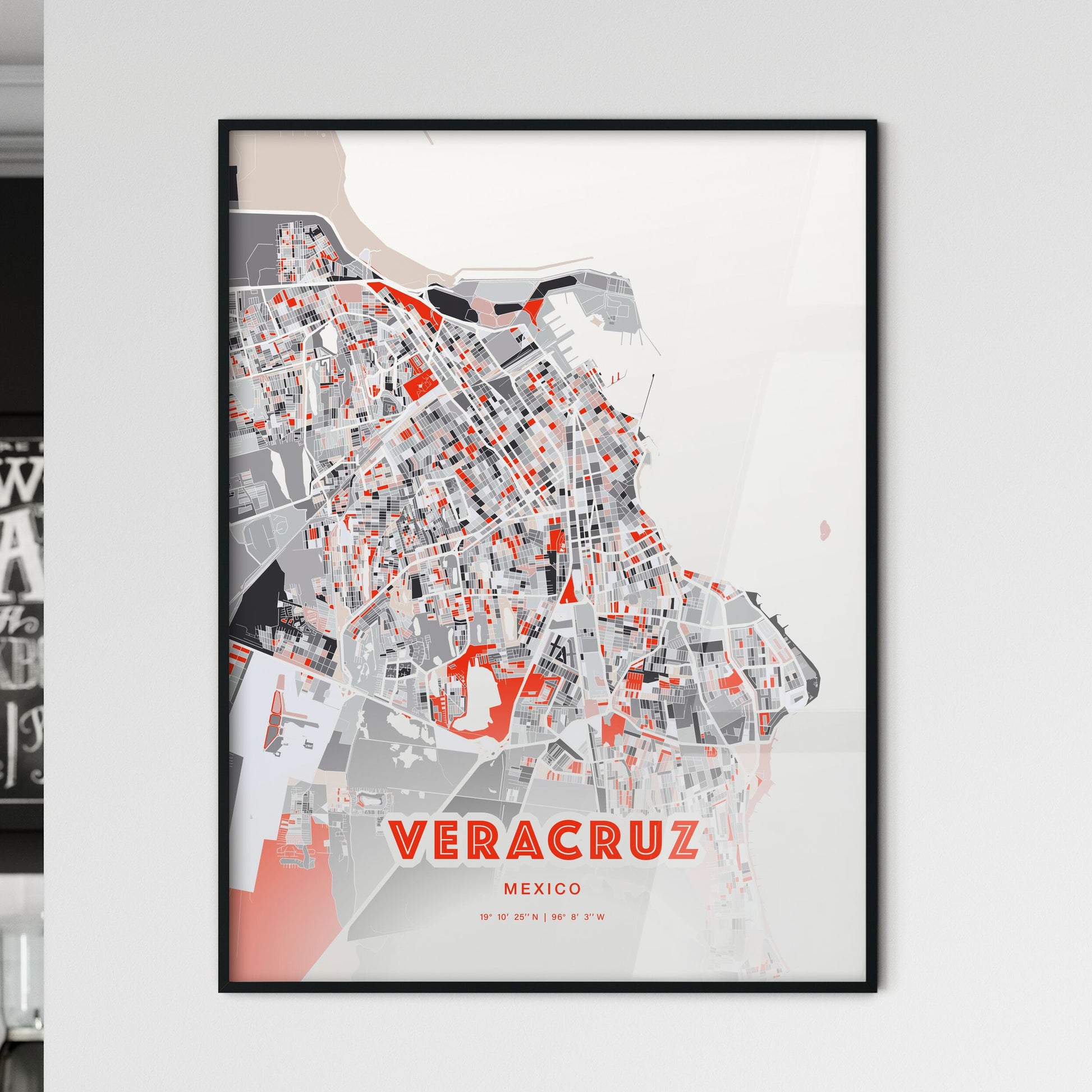 Colorful VERACRUZ MEXICO Fine Art Map Modern