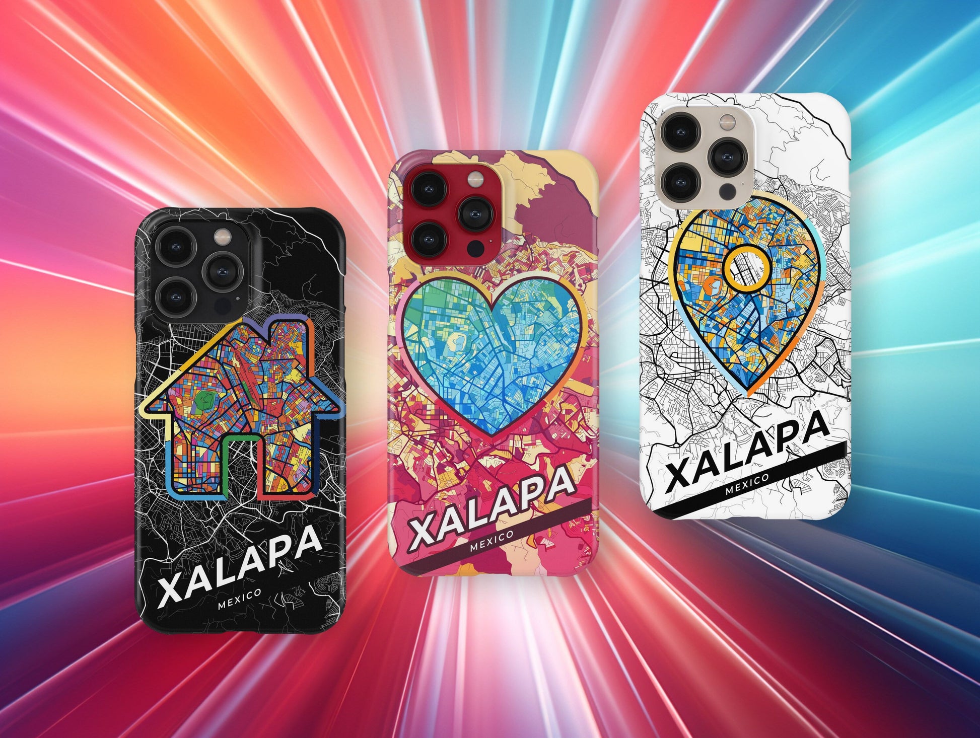 Xalapa Mexico slim phone case with colorful icon