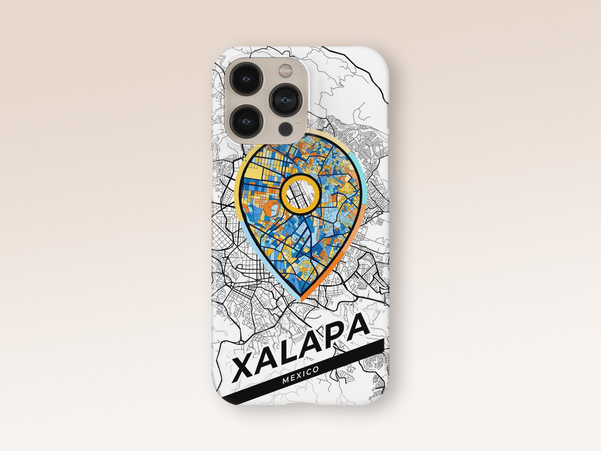 Xalapa Mexico slim phone case with colorful icon 1