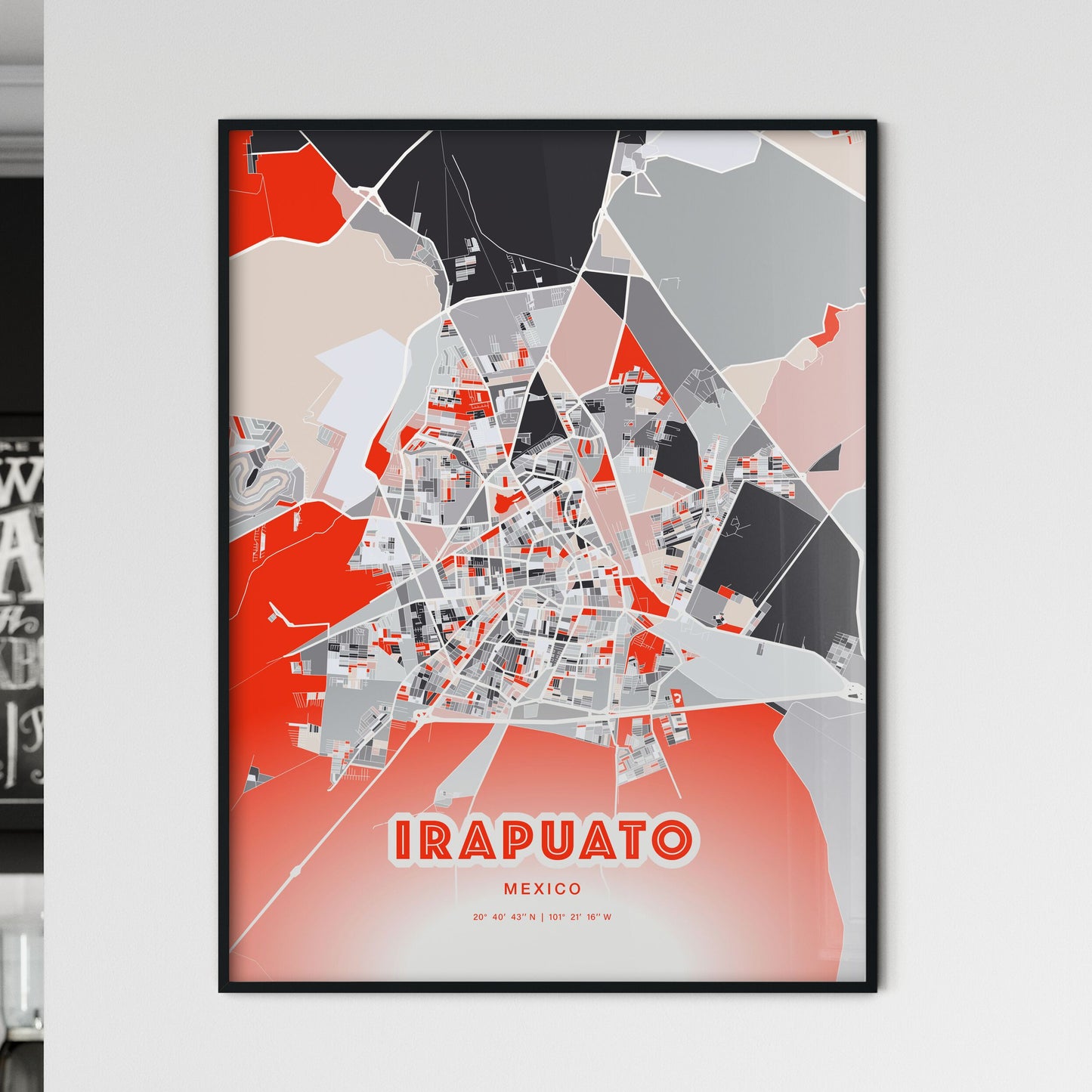 Colorful IRAPUATO MEXICO Fine Art Map Modern