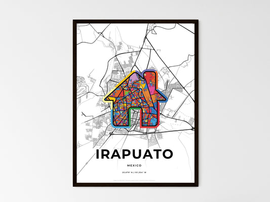 Irapuato Mexico wedding art map with home icon