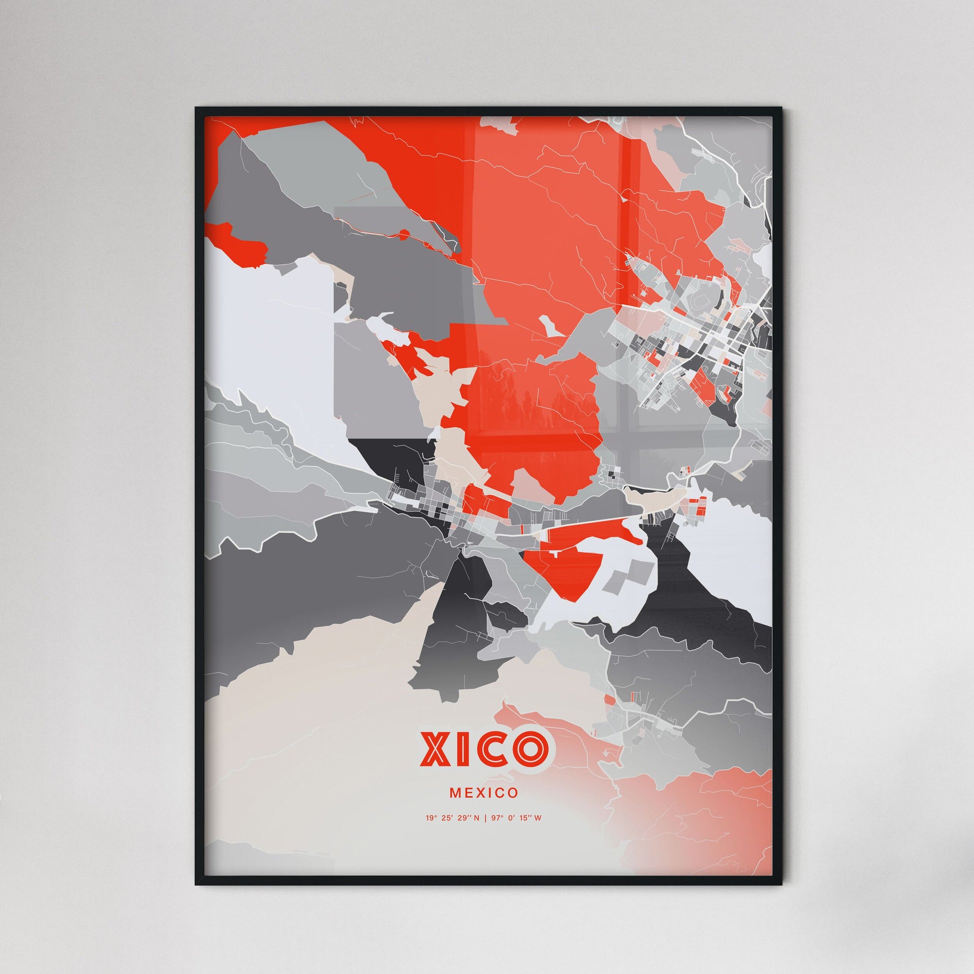 Colorful XICO MEXICO Fine Art Map Modern