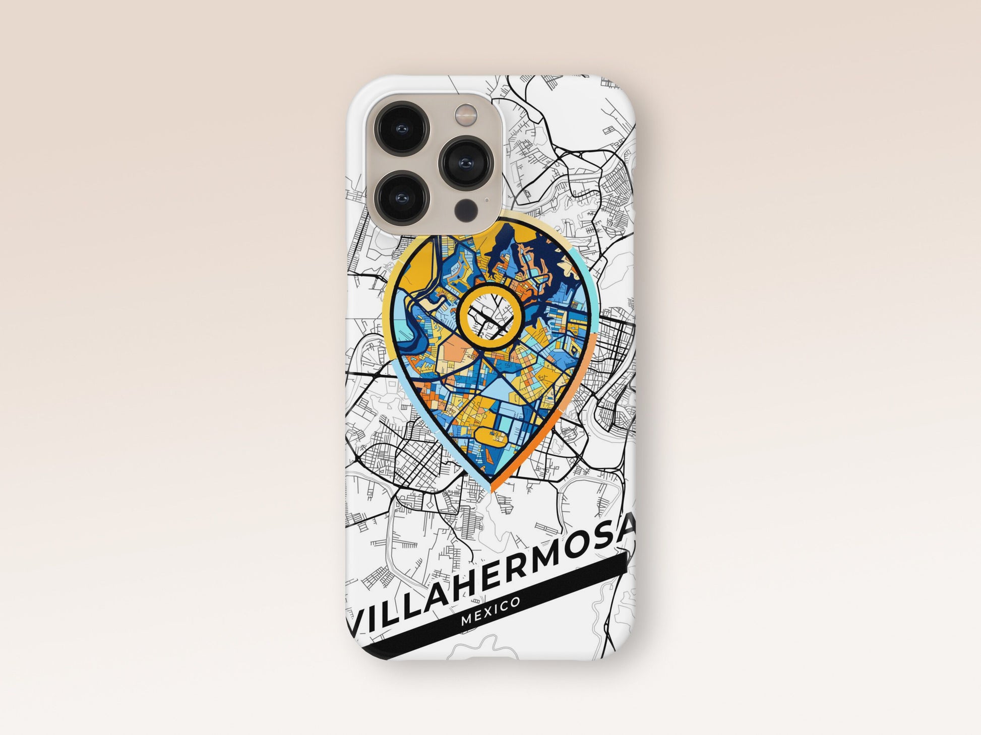 Villahermosa Mexico slim phone case with colorful icon 1