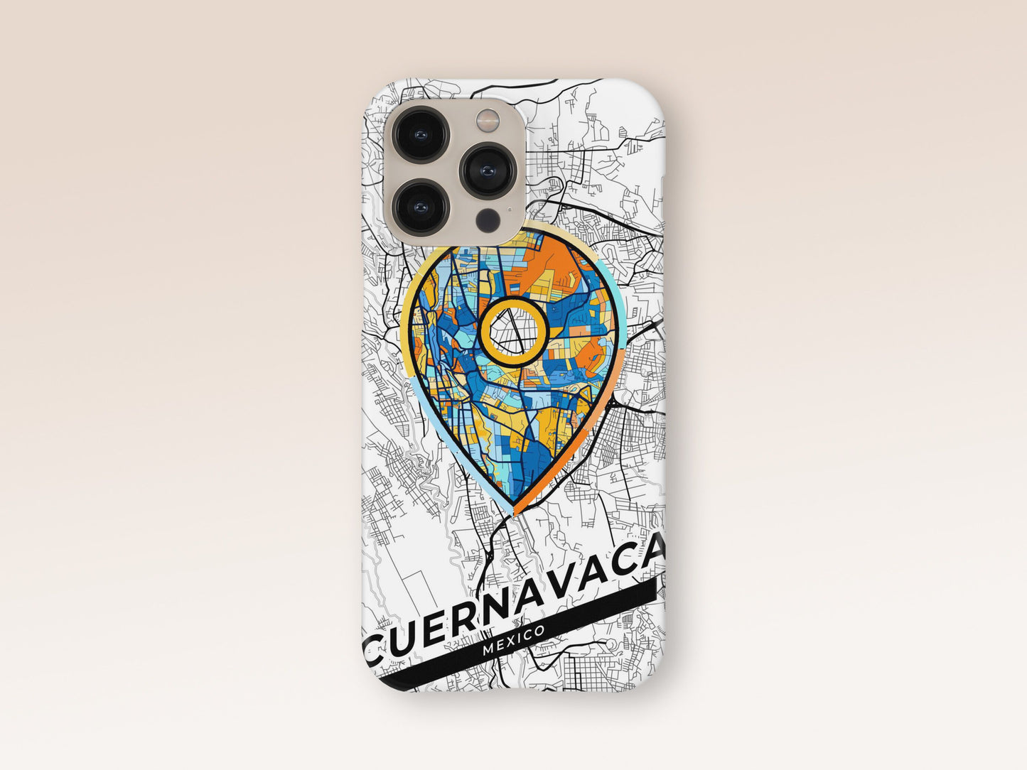 Cuernavaca Mexico slim phone case with colorful icon. Birthday, wedding or housewarming gift. Couple match cases. 1