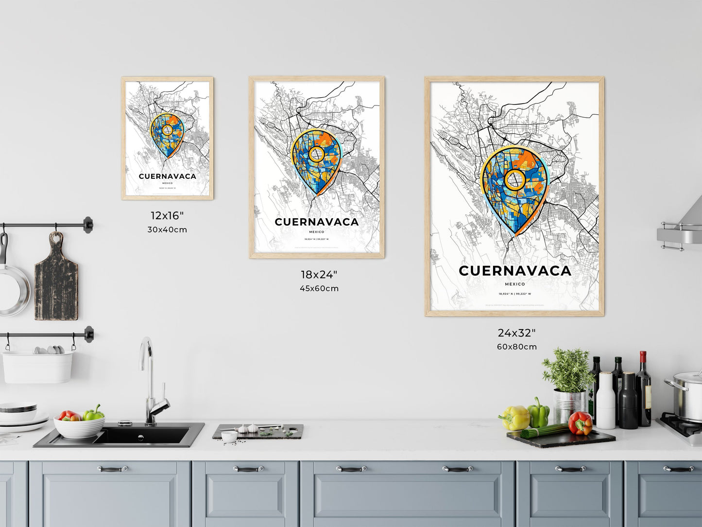 Cuernavaca Mexico art map size chart