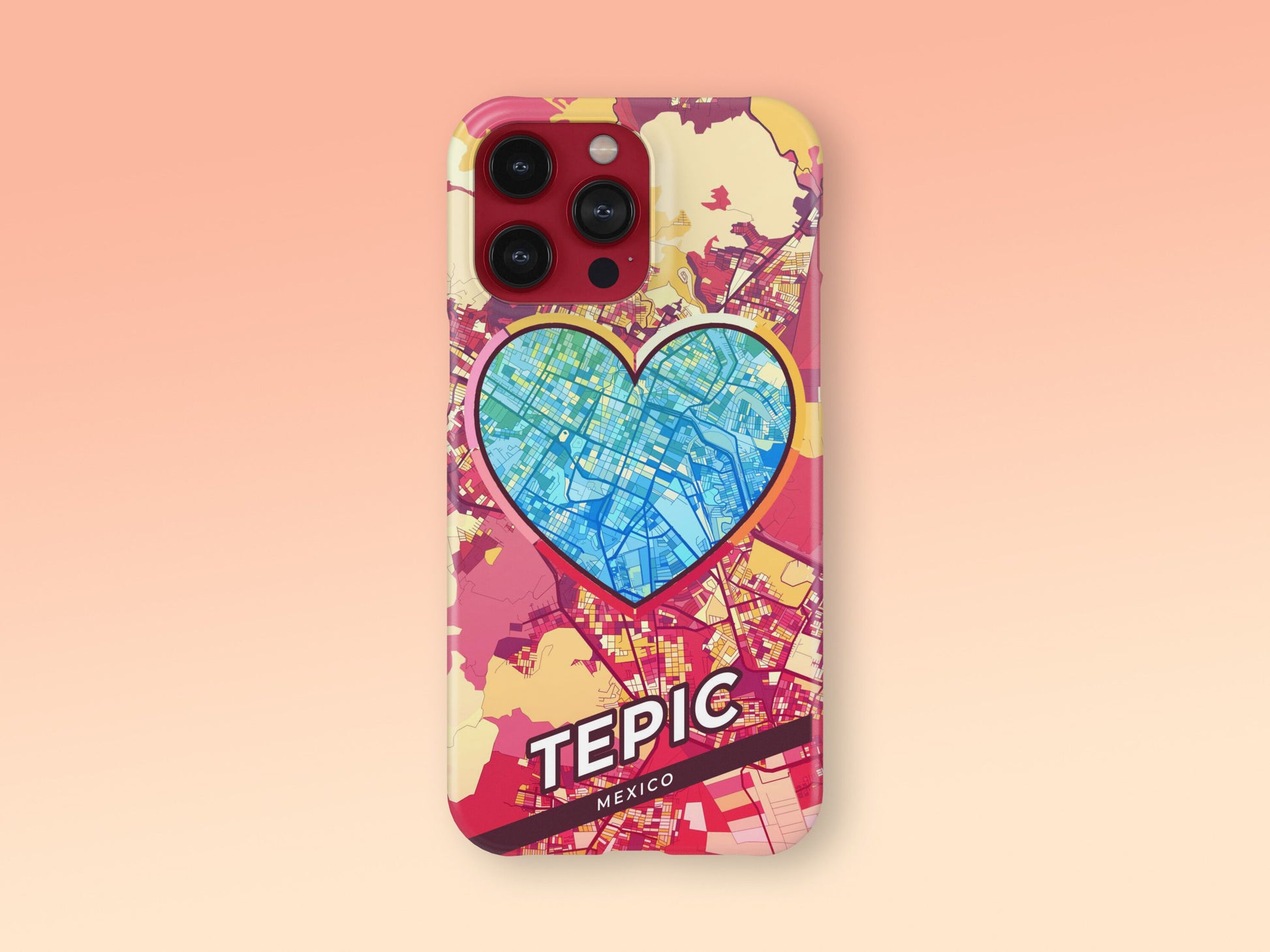Tepic Mexico slim phone case with colorful icon 2