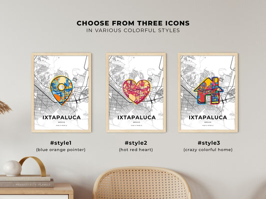 Ixtapaluca Mexico maps with colorful icons