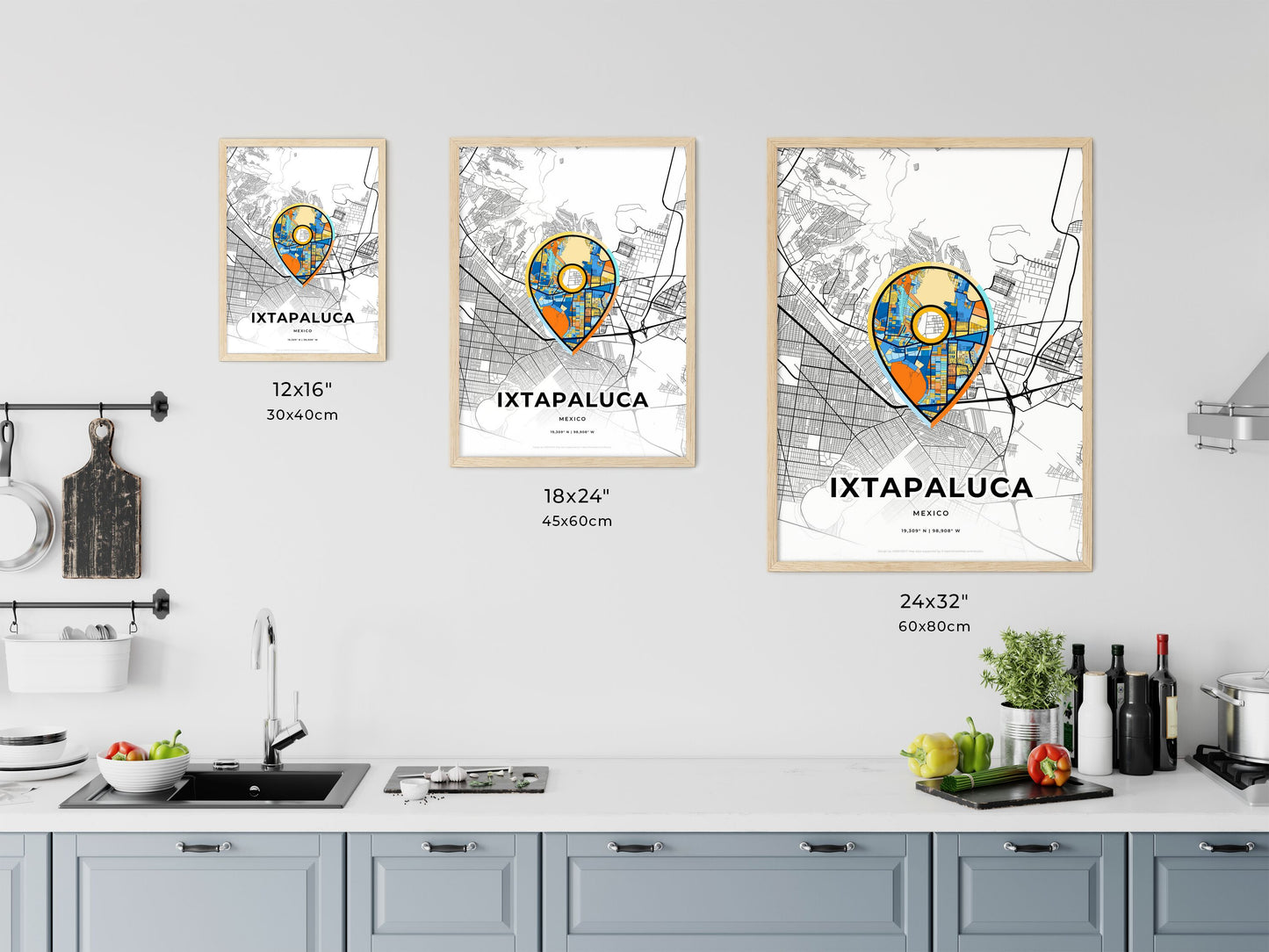 Ixtapaluca Mexico art map size chart