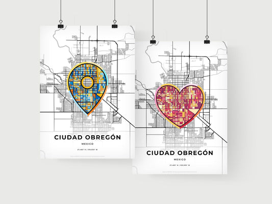 Ciudad Obregón Mexico art print for couples
