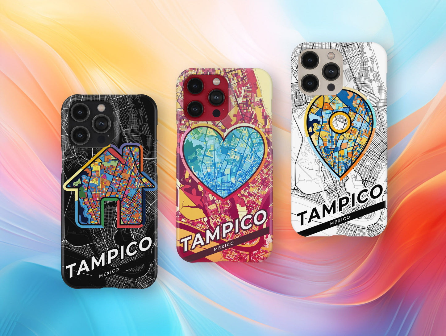 Tampico Mexico slim phone case with colorful icon