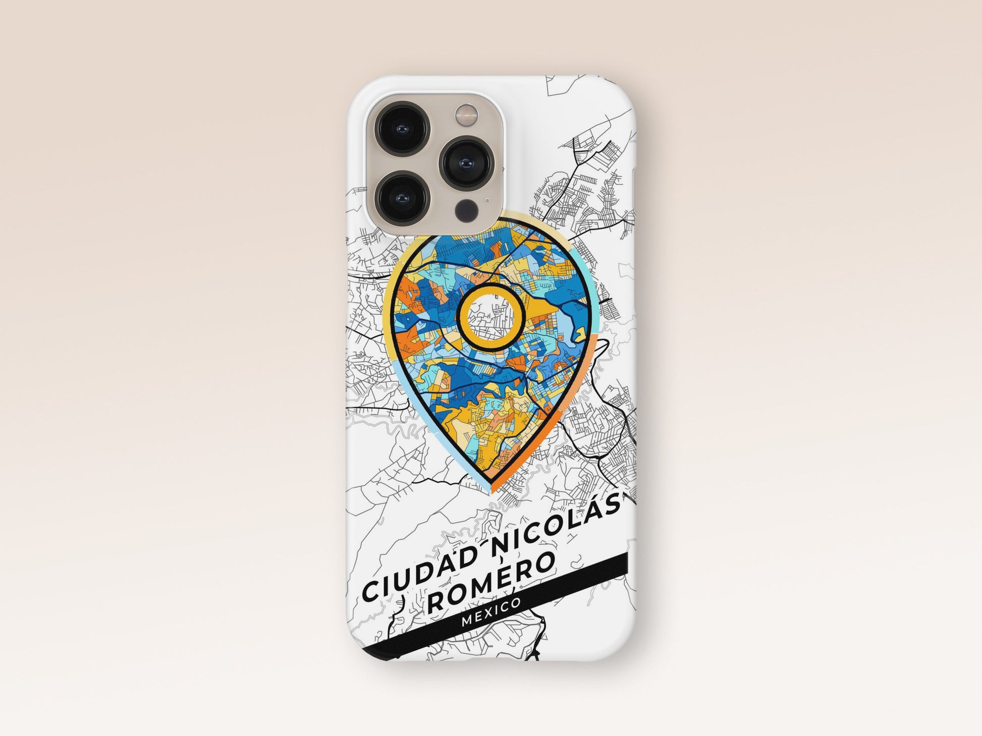 Ciudad Nicolás Romero Mexico slim phone case with colorful icon. Birthday, wedding or housewarming gift. Couple match cases. 1