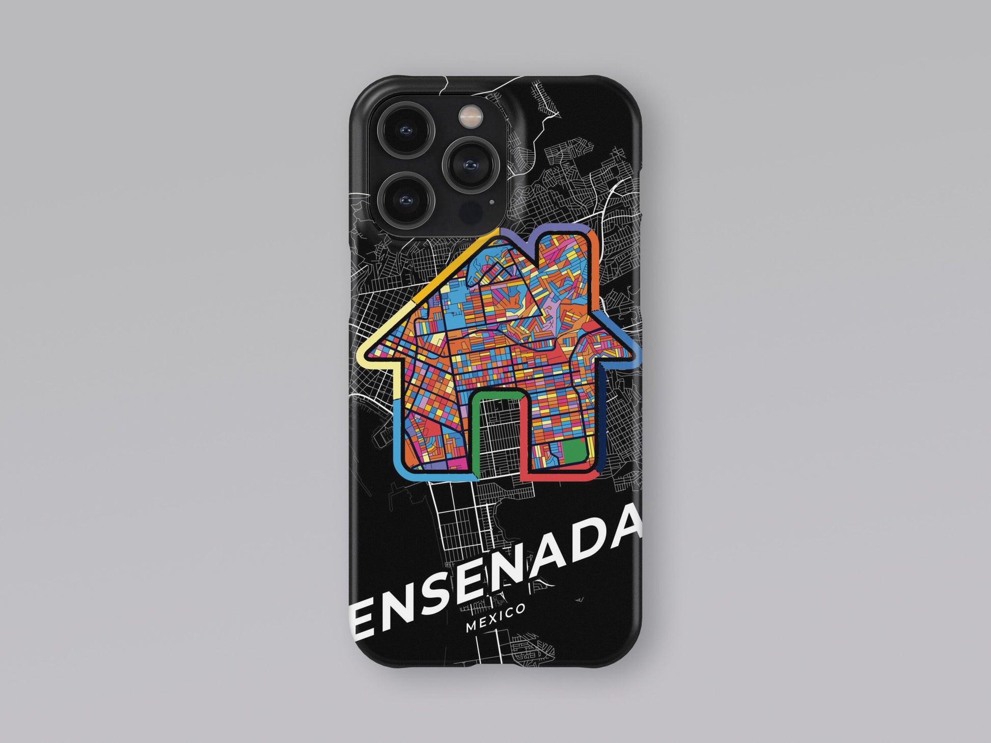 Ensenada Mexico slim phone case with colorful icon. Birthday, wedding or housewarming gift. Couple match cases. 3