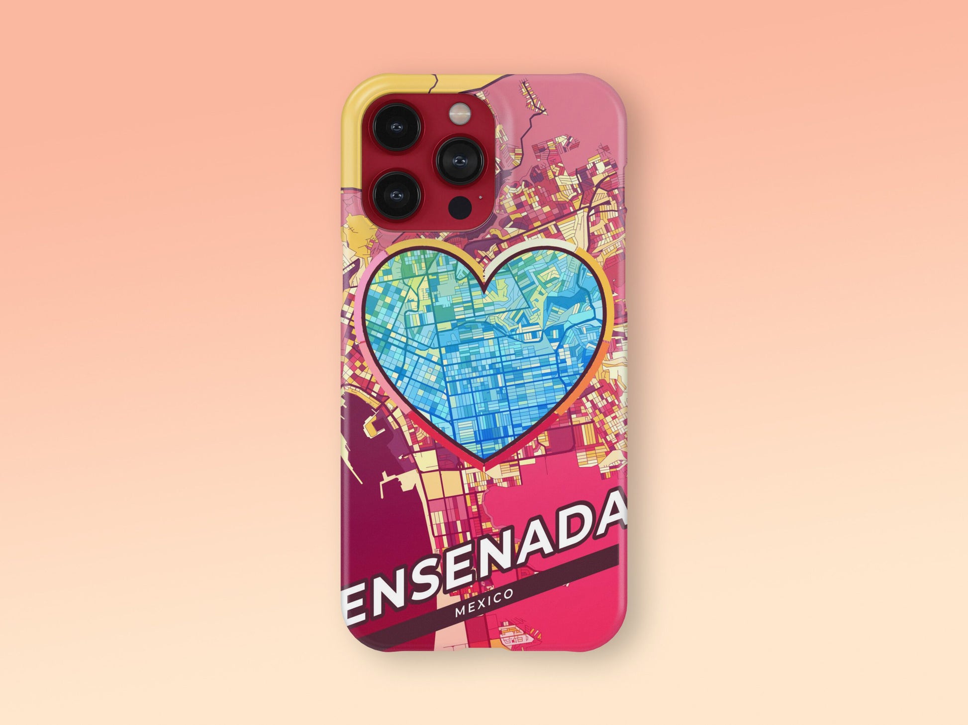 Ensenada Mexico slim phone case with colorful icon. Birthday, wedding or housewarming gift. Couple match cases. 2