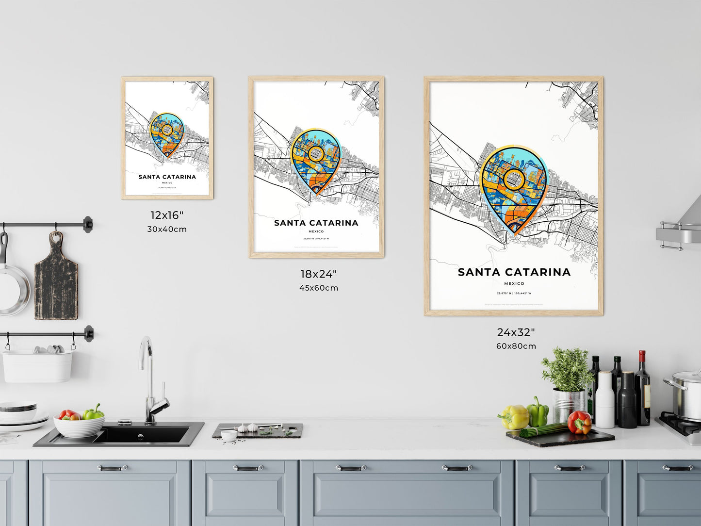 Santa Catarina Mexico art map size chart