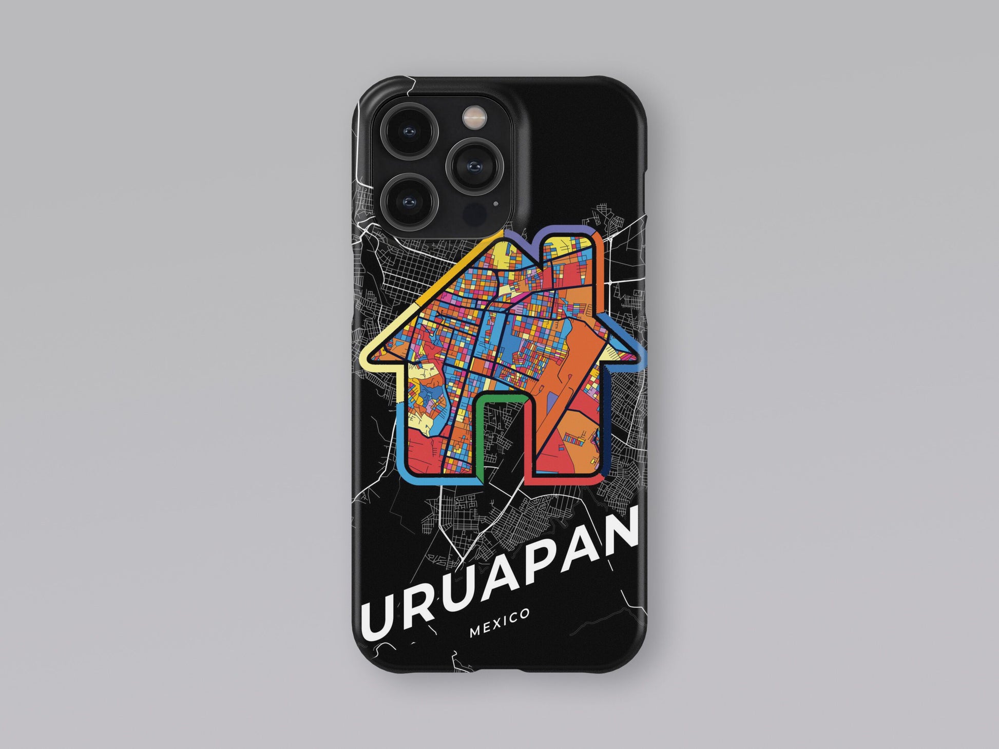 Uruapan Mexico slim phone case with colorful icon 3