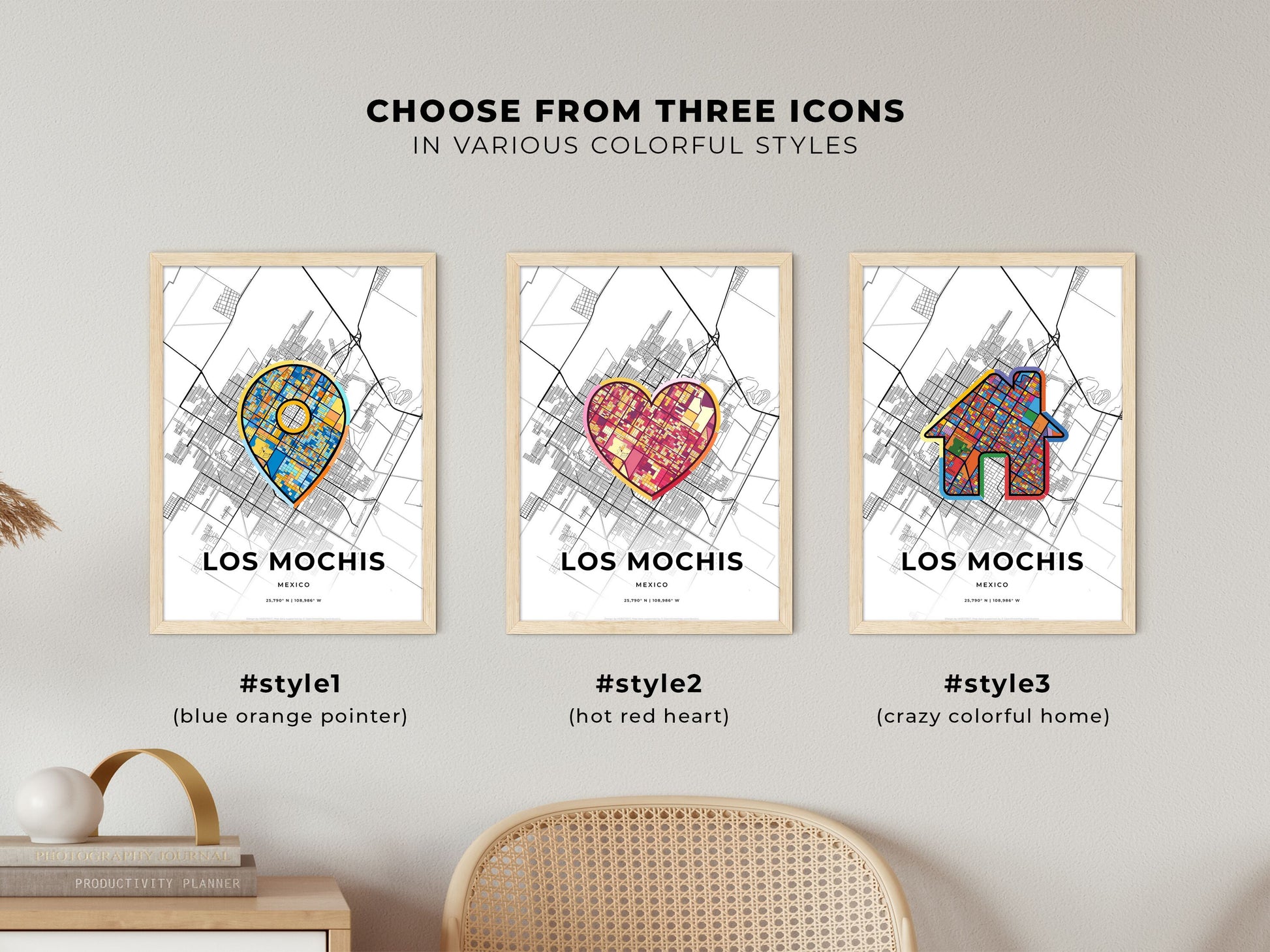 Los Mochis Mexico maps with colorful icons