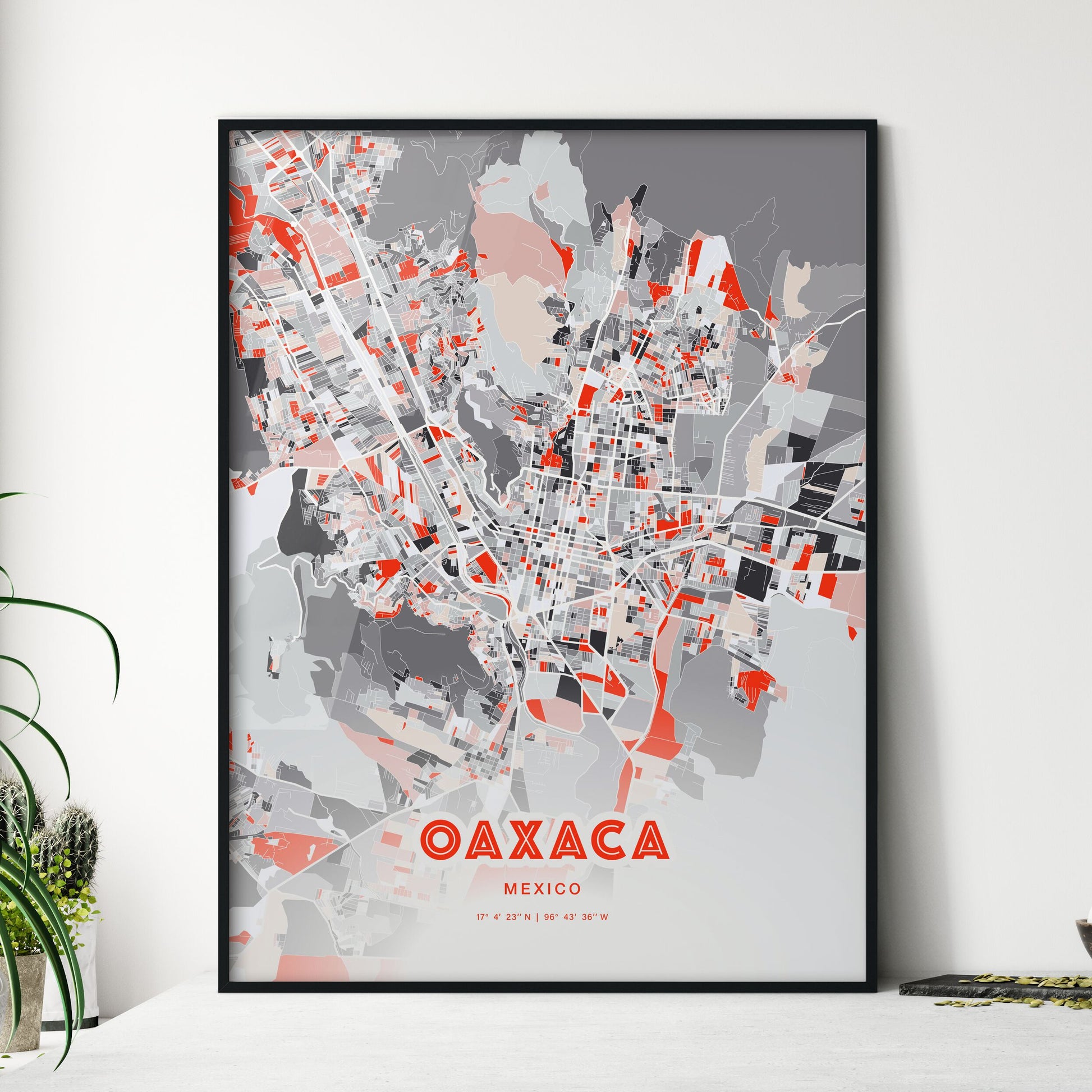 Colorful OAXACA MEXICO Fine Art Map Modern