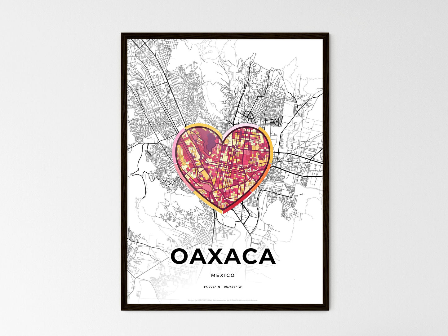 OAXACA MEXICO minimal art map with a colorful icon. Style 2